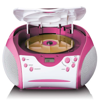 SCD-24PK KIDS Boombox met cd-speler fm-radio en stickers roze Product foto